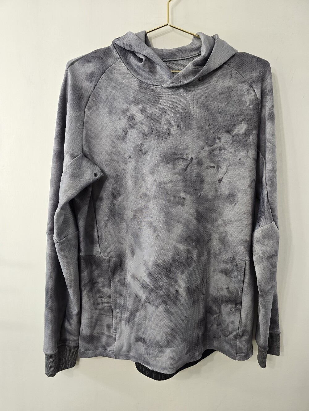 Lululemon Textured Tech Hoodie Diamond Dye Rhino Grey Anchor Sweatshirt Gray M - Picture 5 of 15